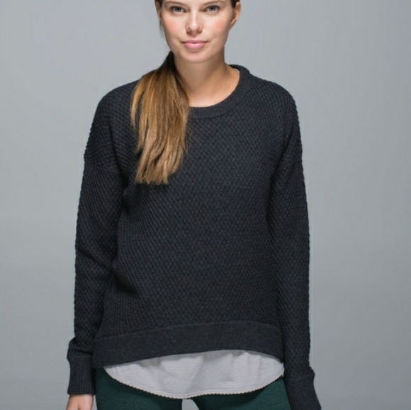 Lululemon Yogi Crew Merino Sweater Grey - Picture 1 of 6